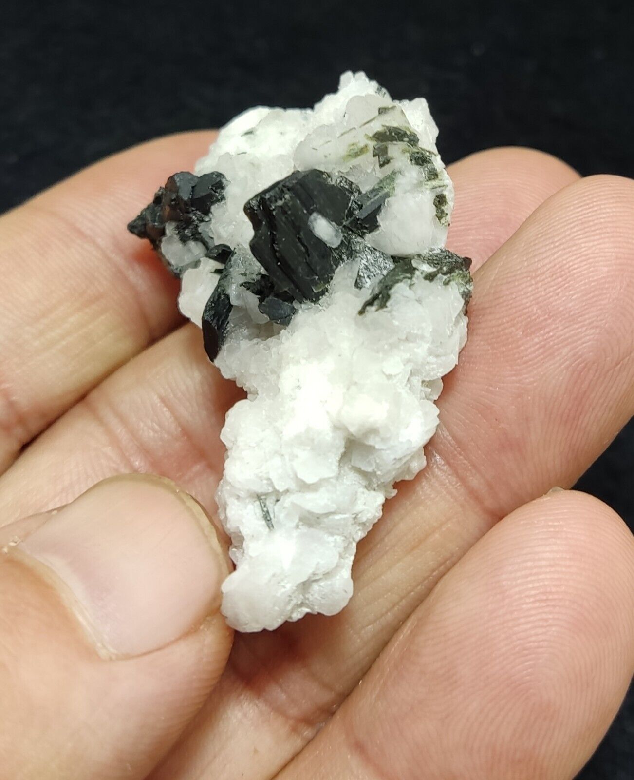 An aesthetic combo specimen of aegirine on albite 18 grams