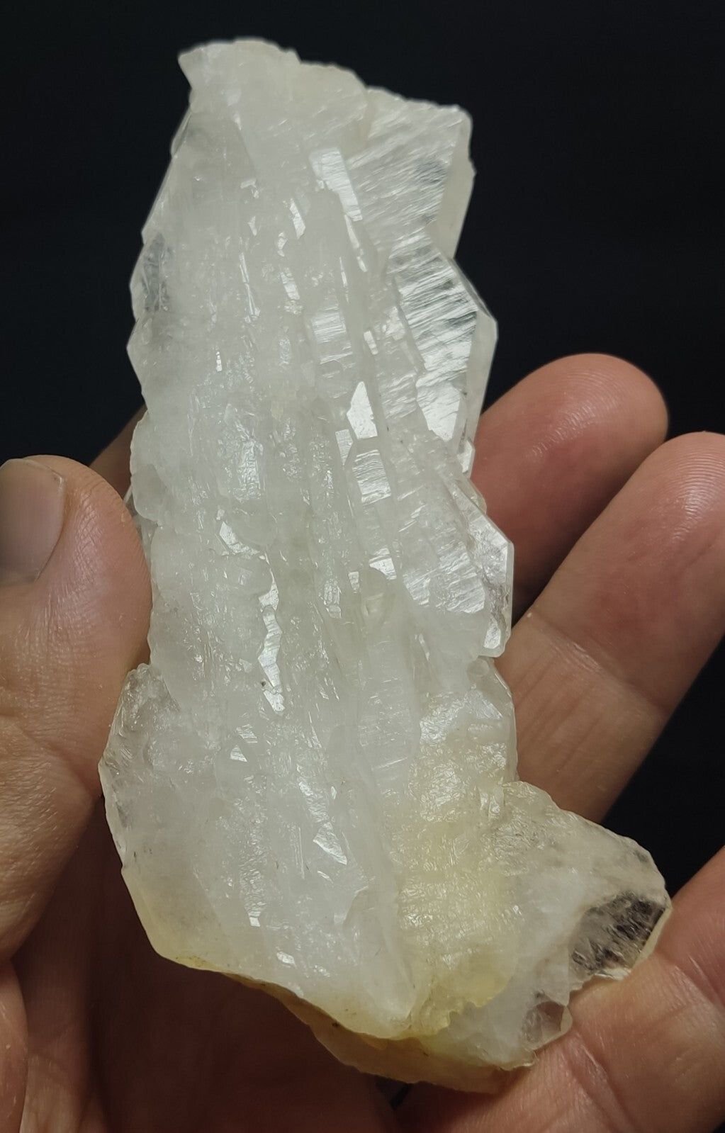 An aesthetic specimen of terminated faden Quartz crystals cluster 166 grams