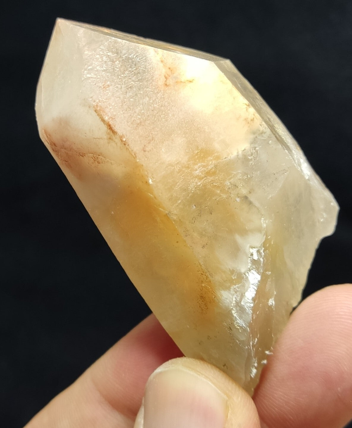 An amazing specimen of terminated amphibole included Quartz crystal 78