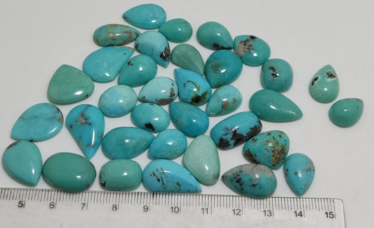 44 grams, American turquoise cabochons lot