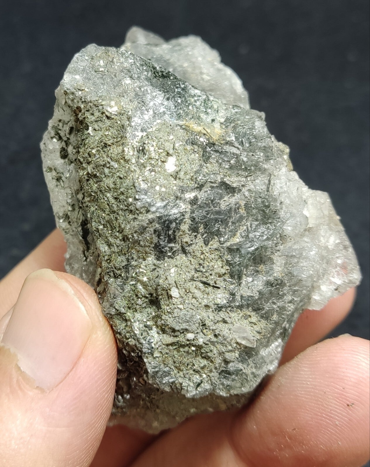 An Aesthetic Natural terminated Chlorite Quartz crystal 100 grams