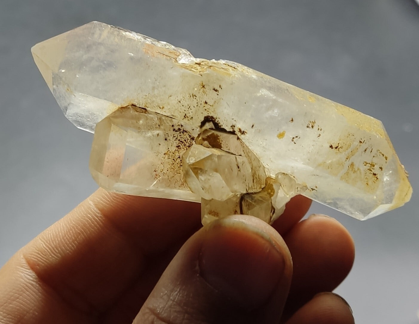 An Aesthetic gemmy double terminated Quartz crystal 68 grams