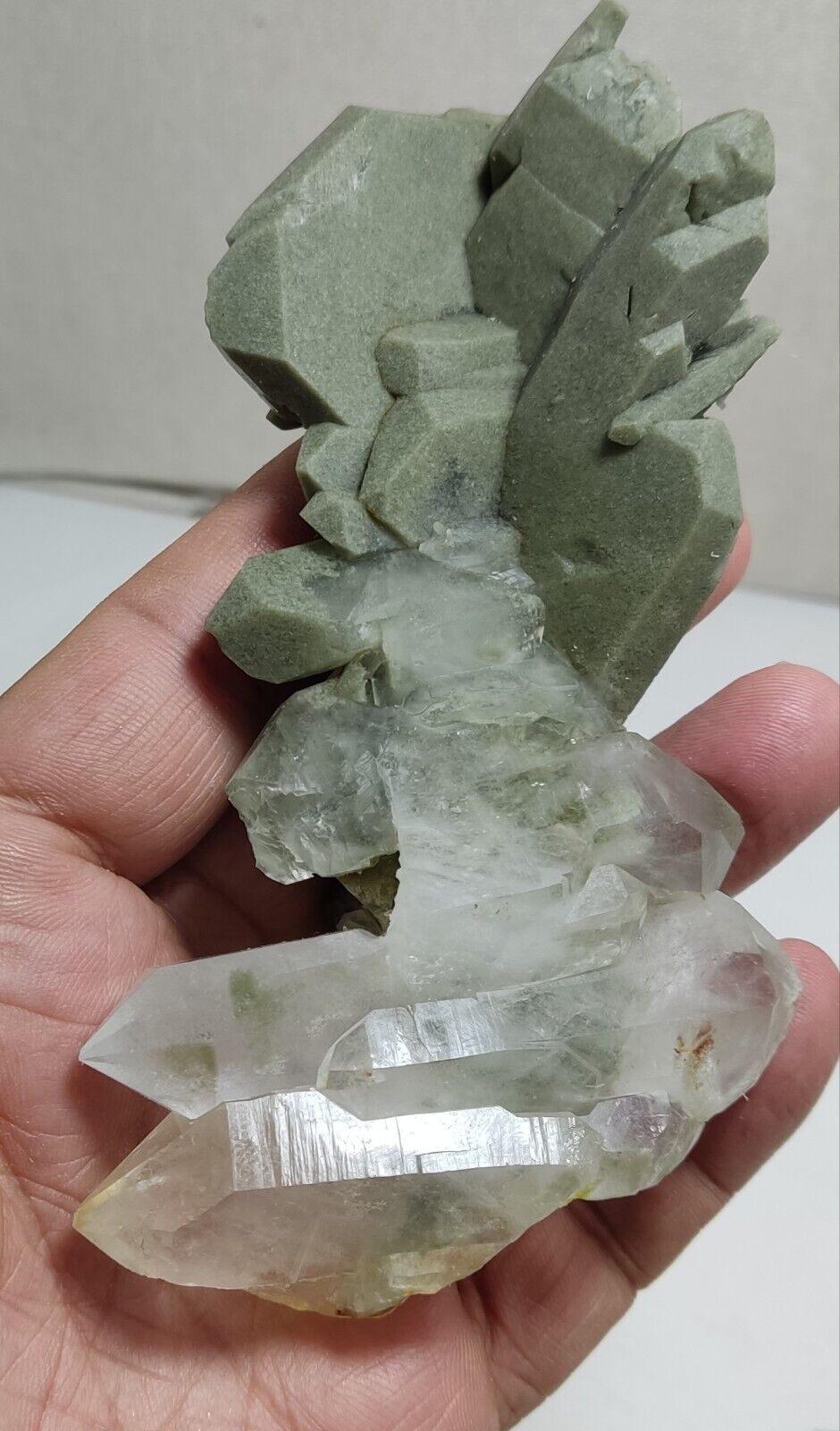 An Aesthetic Natural beautifully terminated Chlorite Quartz cluster 196 grams