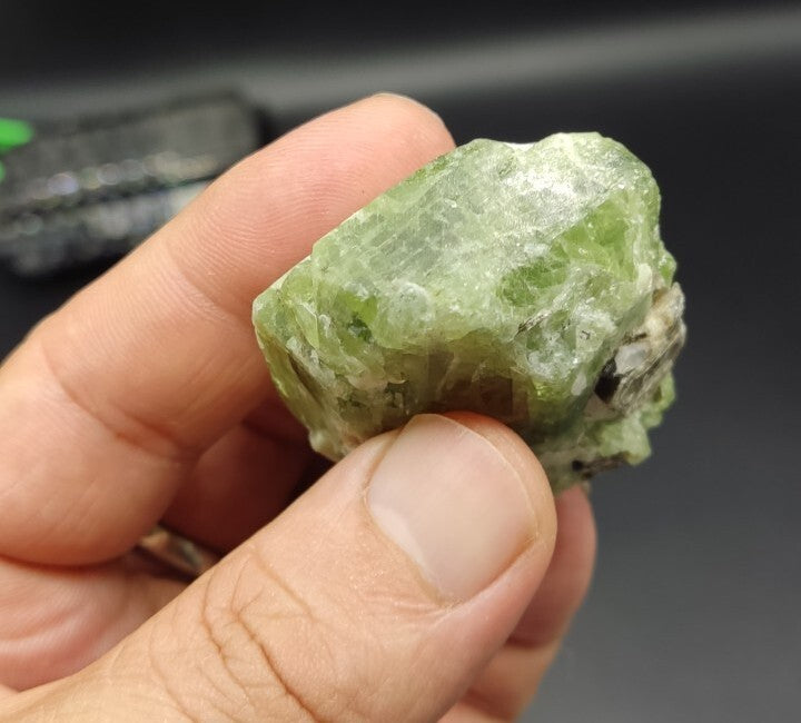 Green Diopside crystal With Mica 87 grams