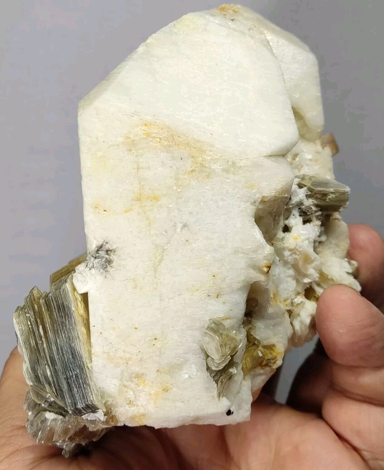 An aesthetic combo specimen of feldspar tourmaline muscovite apatite 735 grams
