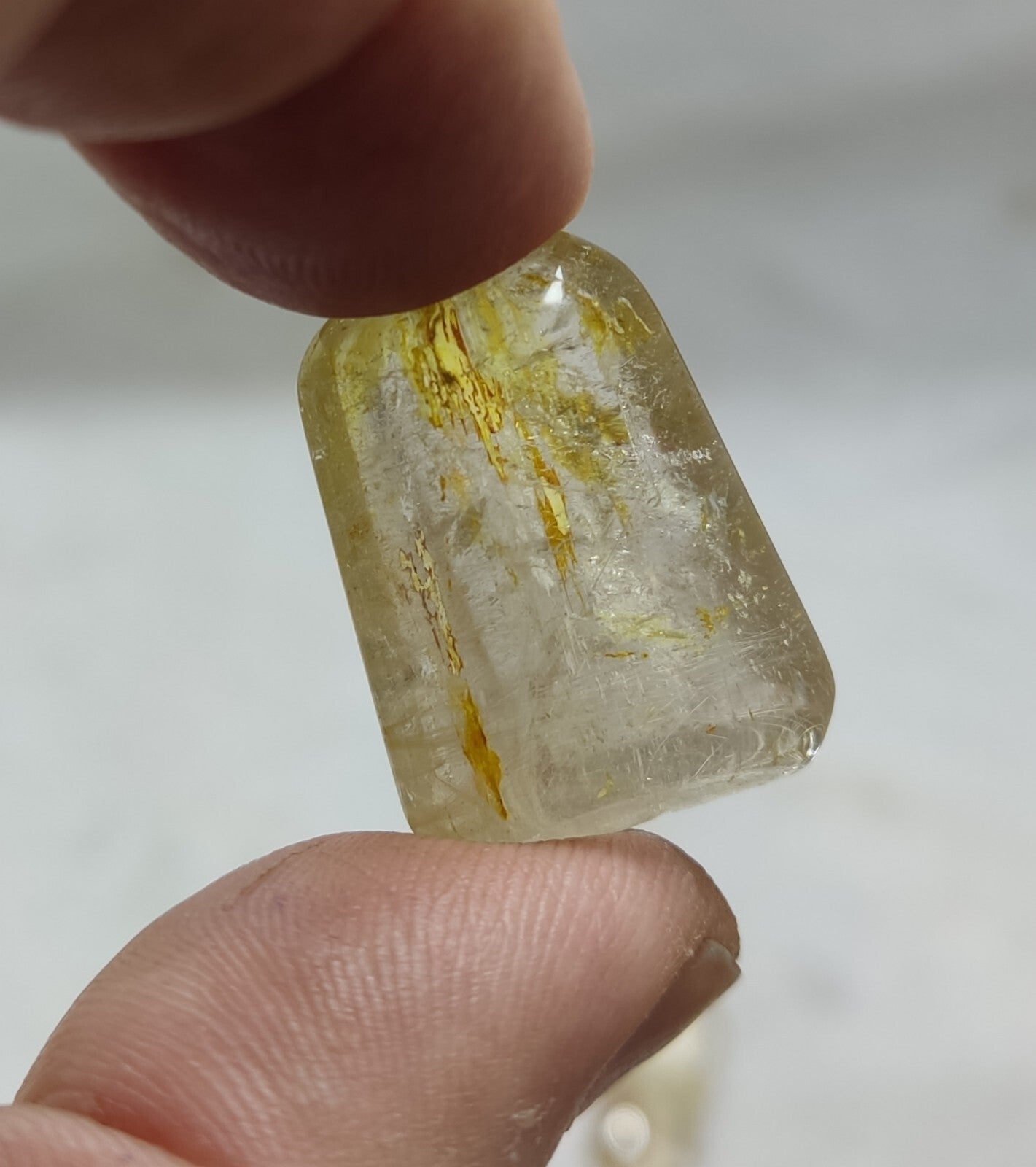 An amazing lot of Rutilated polished quartz tumbles 45 grams