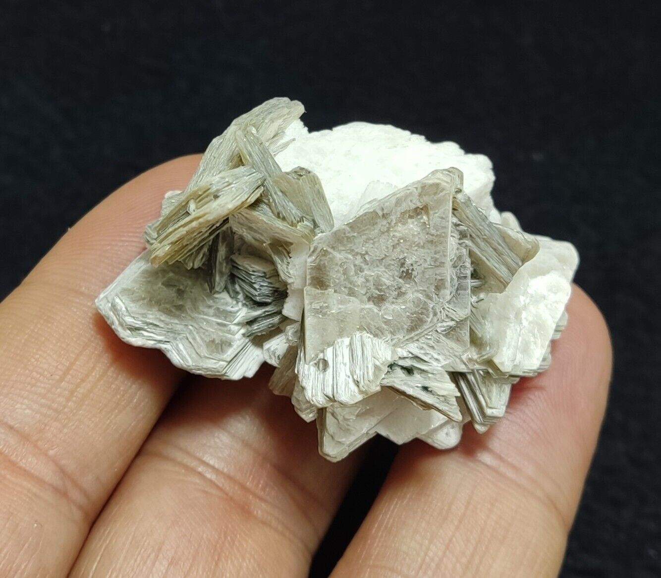 An Aesthetic combo specimen of feldspar, Tourmaline, muscovite 28 grams