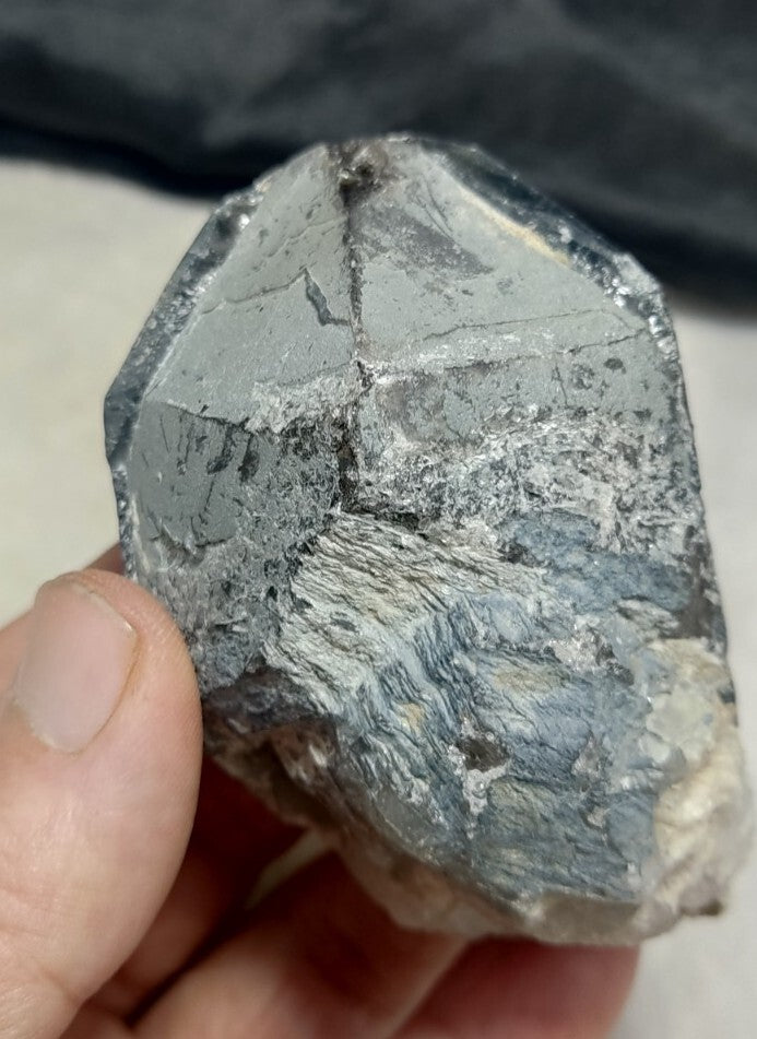 Natural Terminated Black Quartz with Light Blue Hues 277 grams