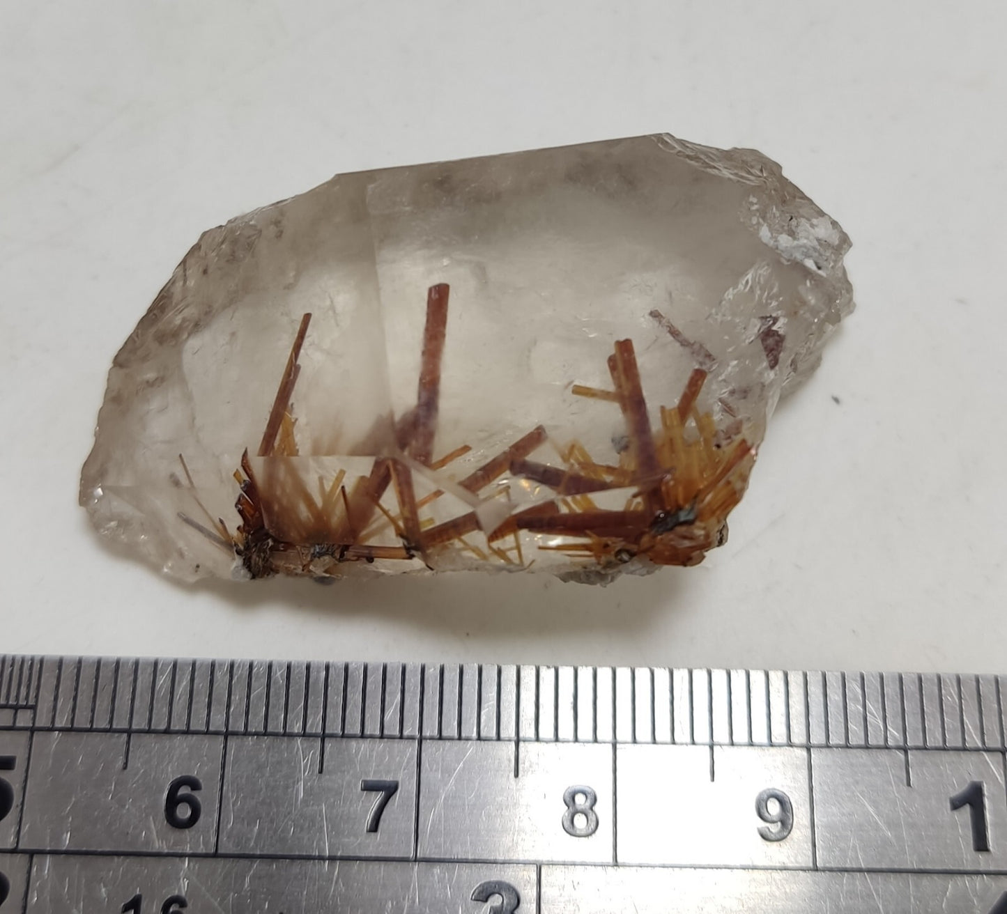 An aesthetic specimen of quartz with rutile inclusions 25 grams