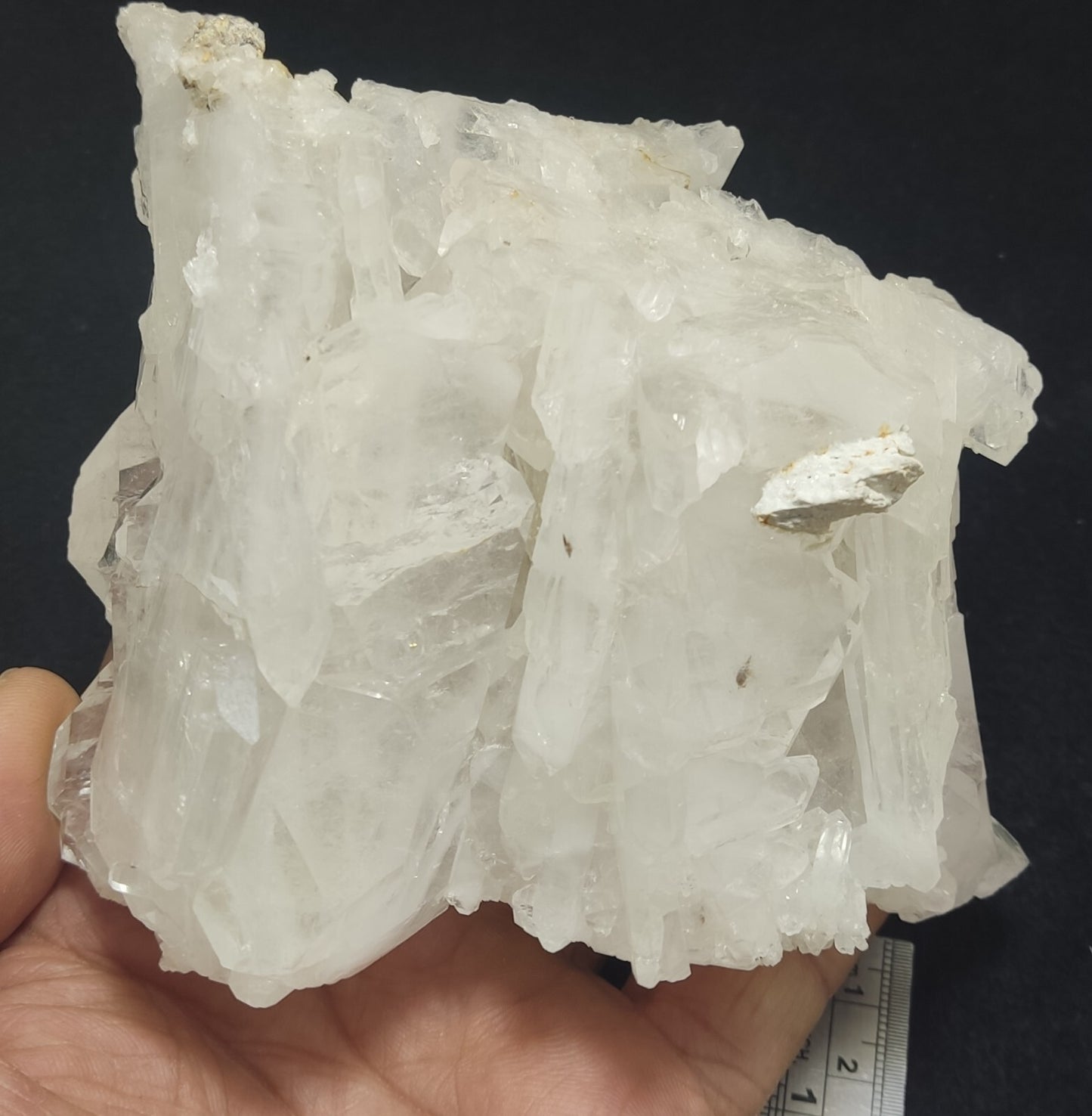 An aesthetic specimen of terminated faden Quartz crystals cluster 618 grams