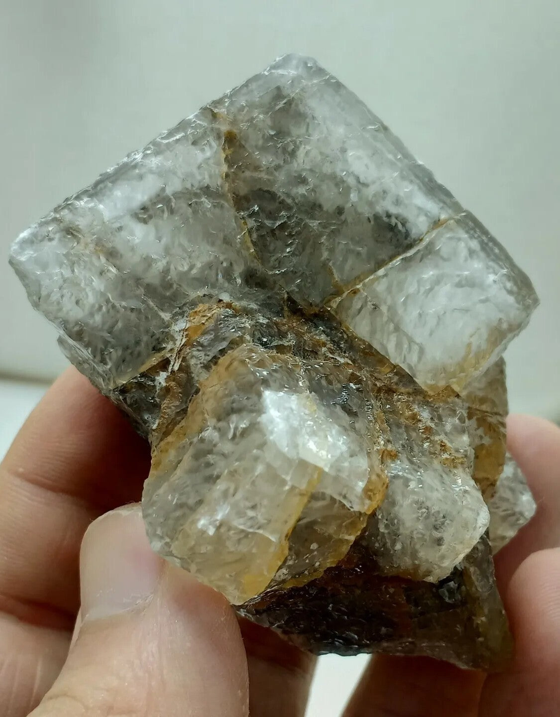 An amazing specimen of grey color cubic Calcite 274 grams
