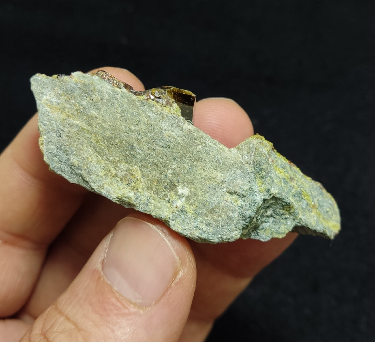 Andradite garnets on matrix with epidote 43 grams