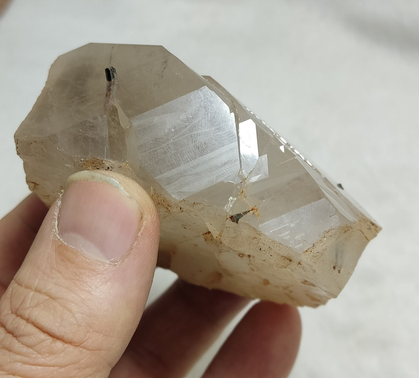 An Aesthetic terminated Quartz floater with needle inclusions 265 grams