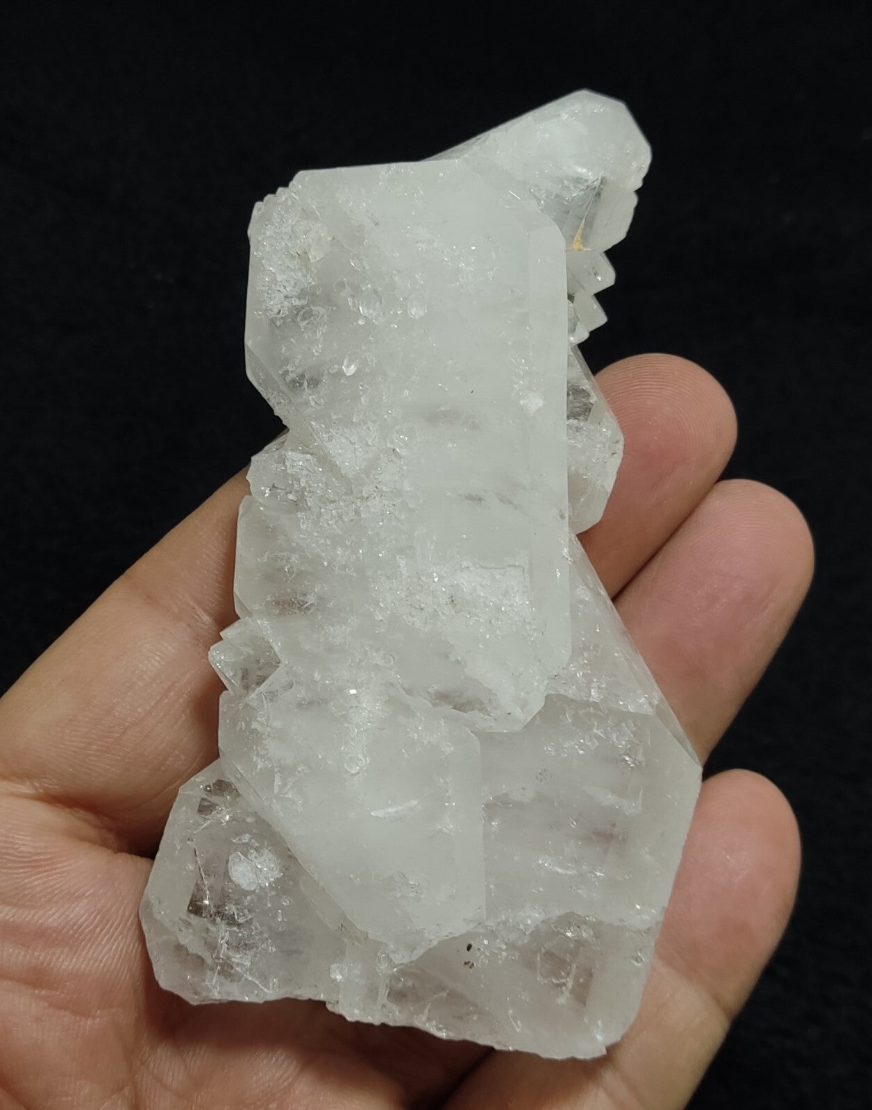 An amazing specimen of terminated faden Quartz crystal 130 grams