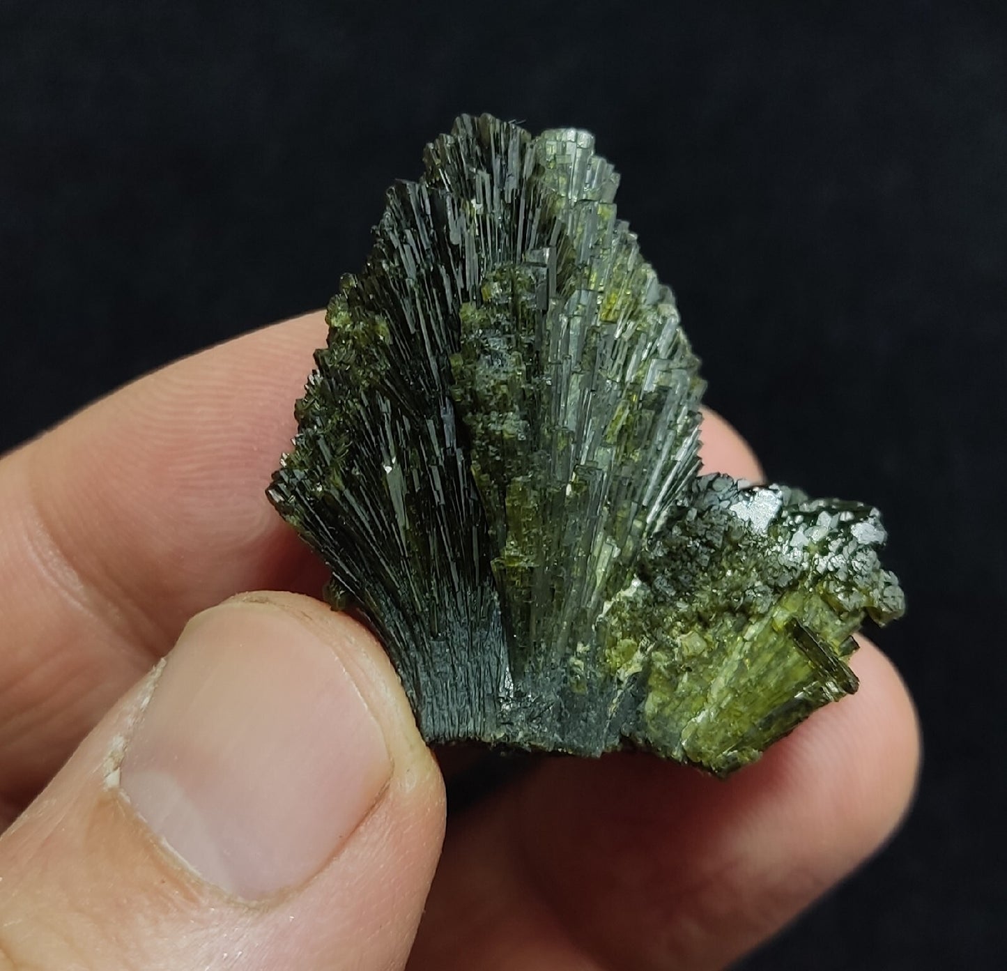 Single natural Epidote Crystal spray formations 24 grams