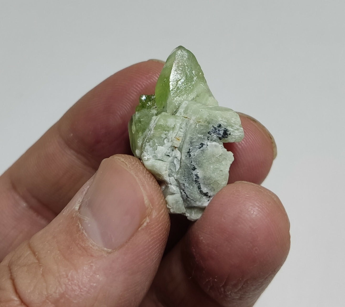 A aesthetic naturally terminated peridot crystal specimen 12 grams