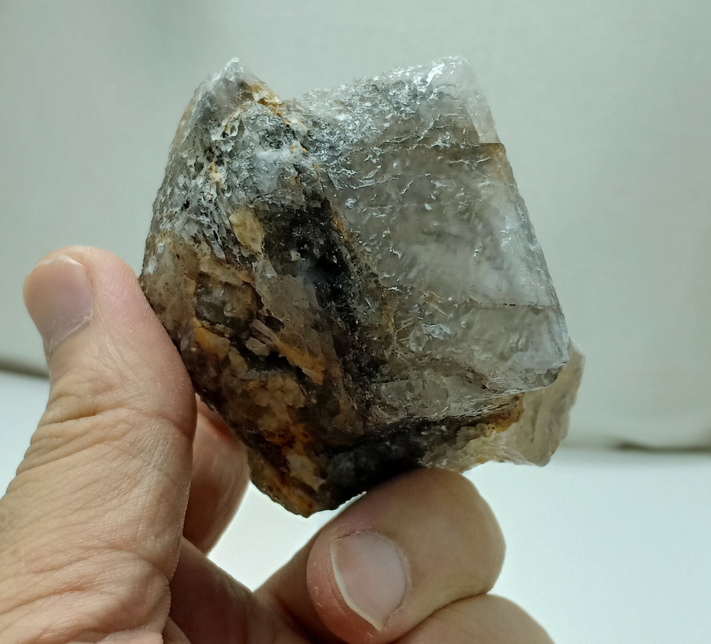 An amazing specimen of grey color cubic Calcite 274 grams