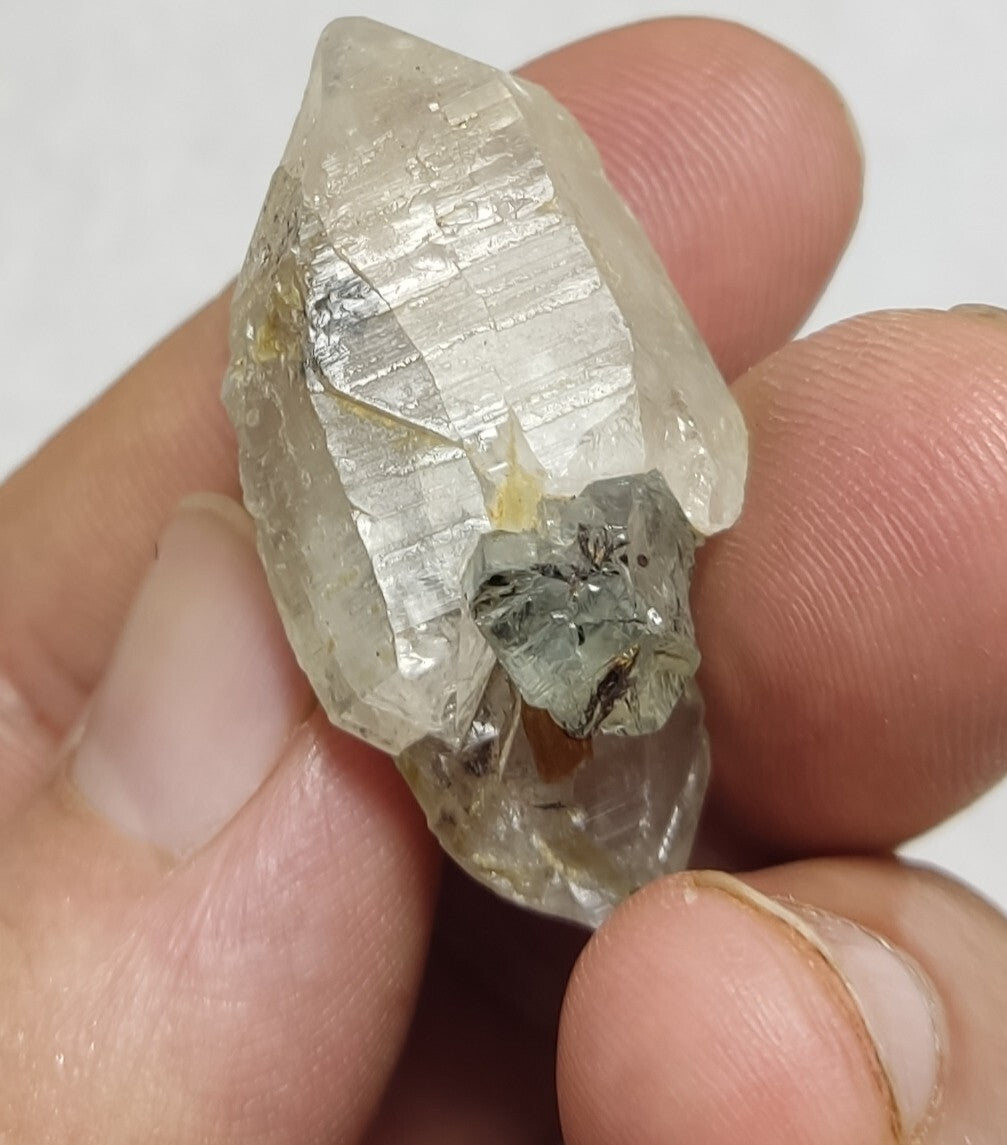 An Aesthetic Naturally terminated specimen of quartz and aquamarine 15 grams