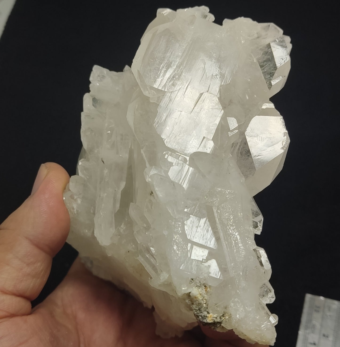 An aesthetic specimen of terminated faden Quartz crystals cluster 618 grams