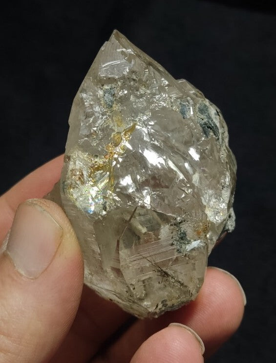 Natural Double terminated Quartz with Rutiles Saginite 99 grams