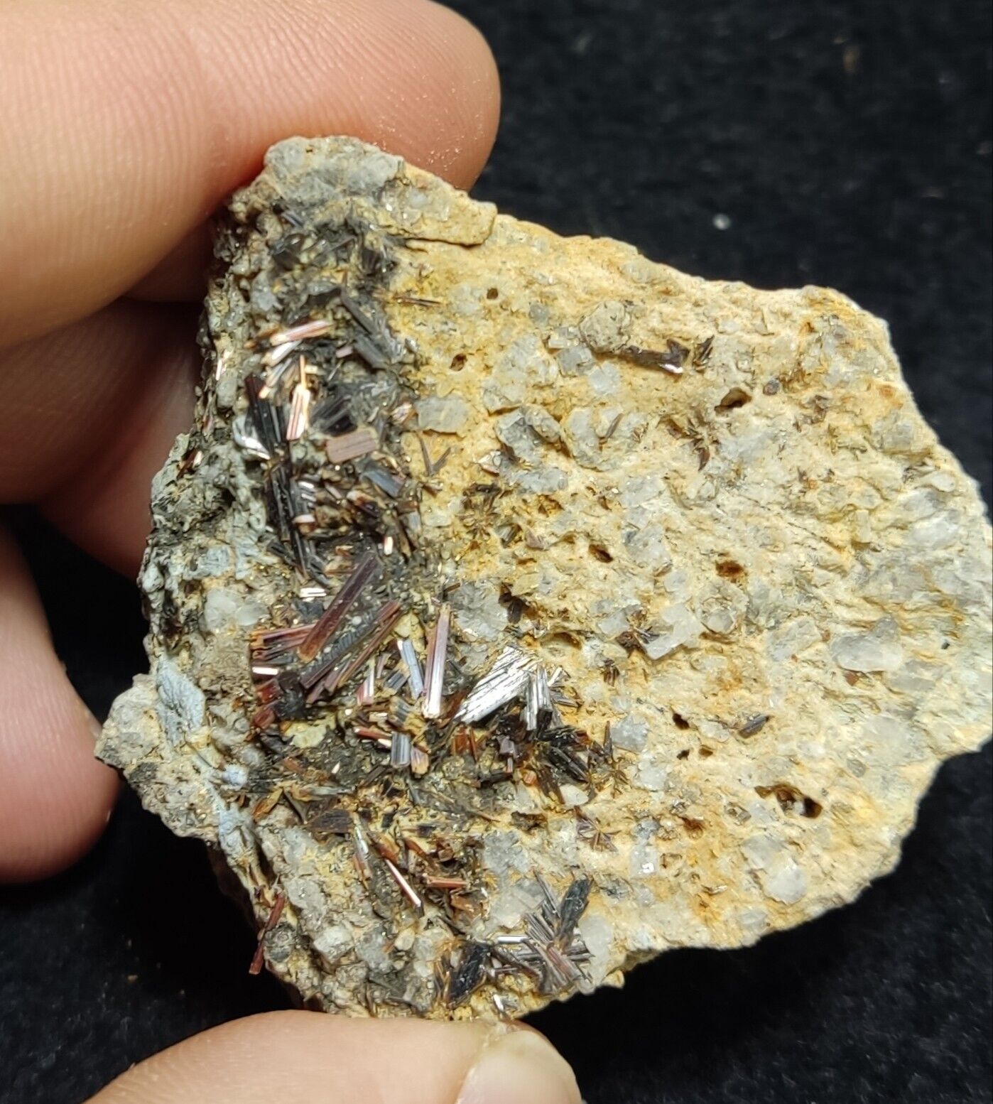 An Aesthetic Natural specimen of rutile crystals on matrix 48 grams