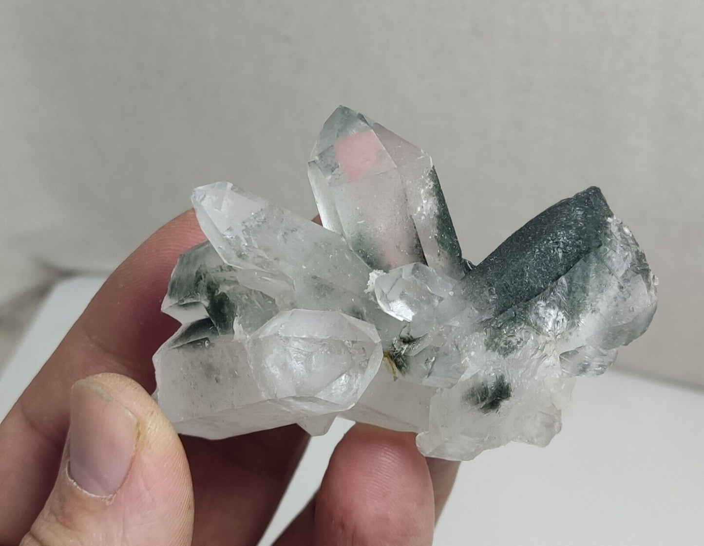 An Aesthetic Natural beautifully terminated Chlorite Quartz cluster 103 grams