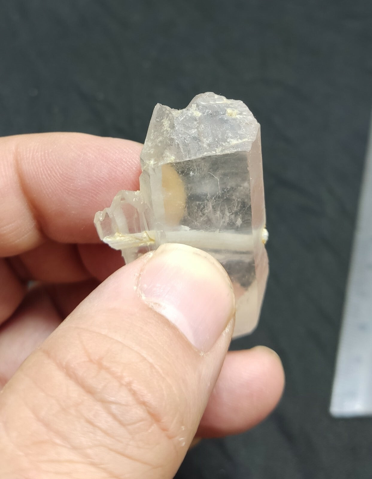 An amazing specimen of terminated Quartz crystal with unique inclusions 18 grams