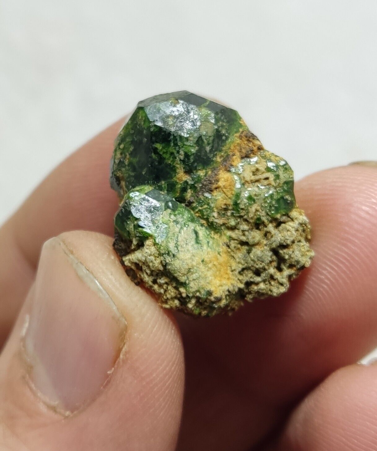 An Aesthetic specimen of garnet variety demantoid crystal 7  grams