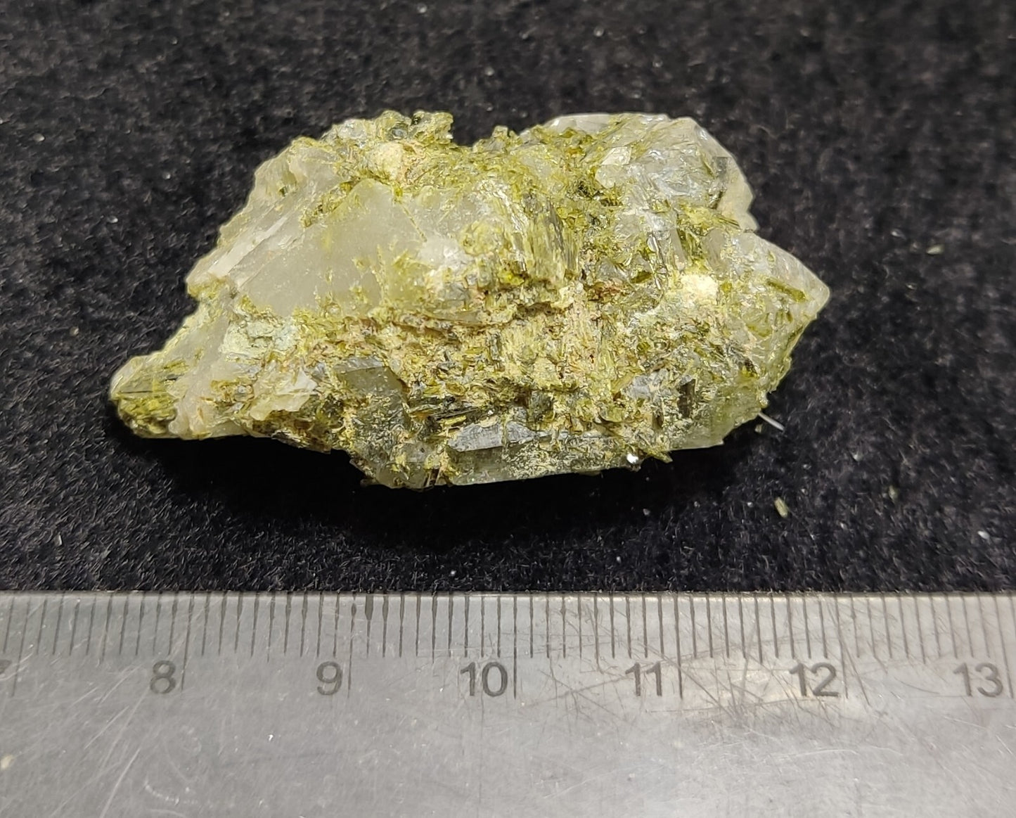 An aesthetic specimen of Epidote quartz cluster 30 grams