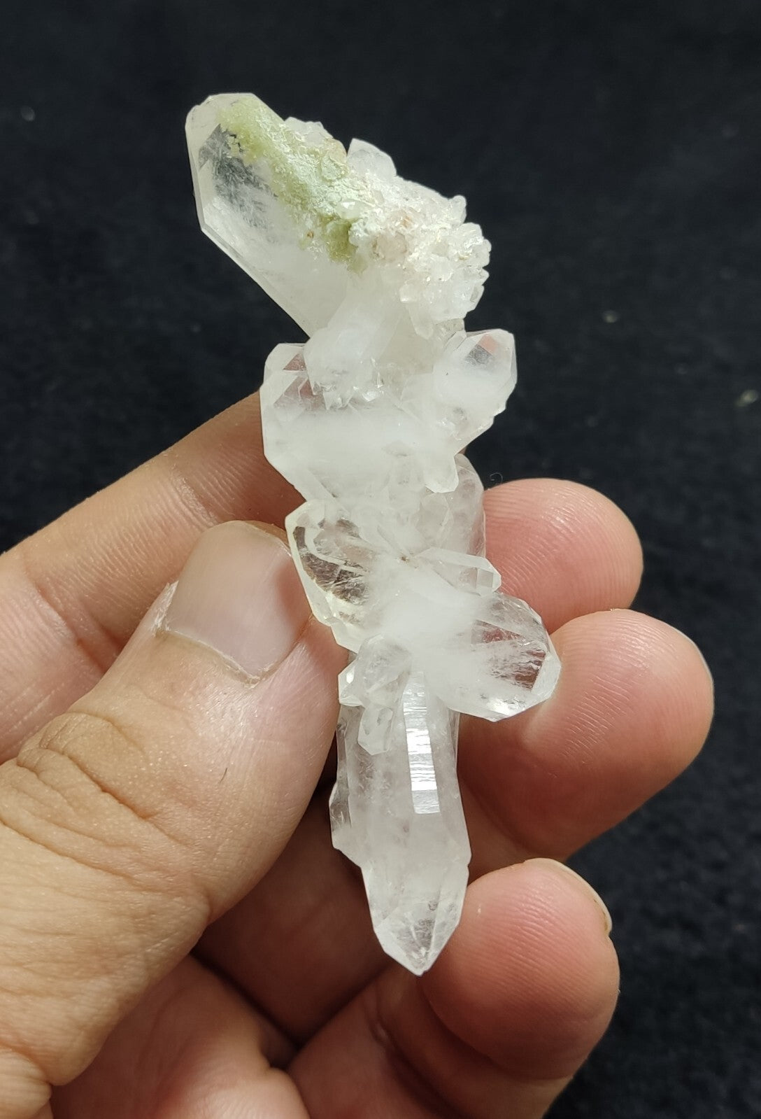 An Aesthetic specimen of Quartz cluster with chlorite spots 29 grams