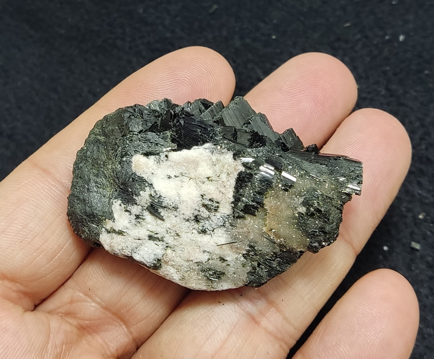 An aesthetic specimen of terminated aegirine crystal cluster 55 grams