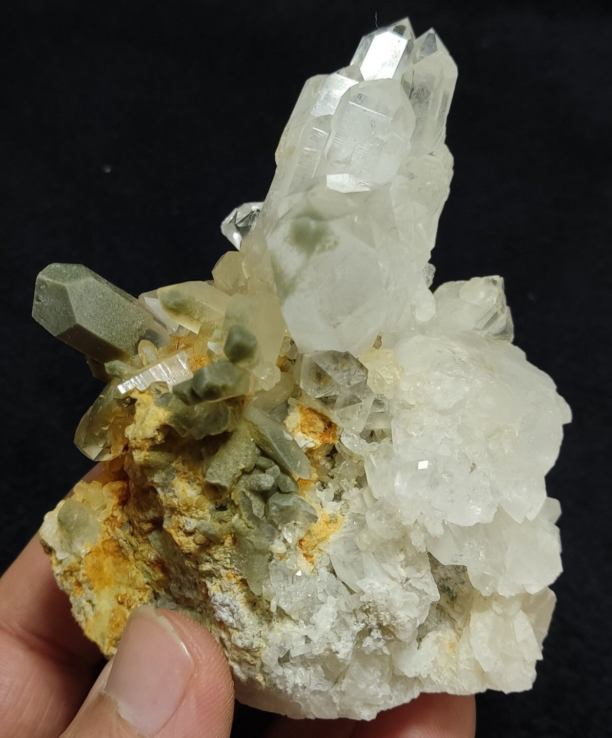An amazing specimen of chlorite quartz cluster 294 grams