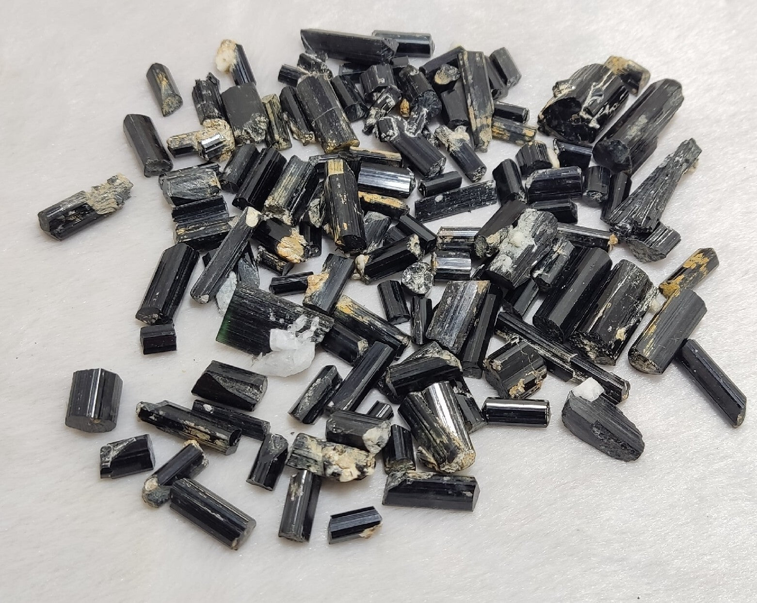 Natural black tourmaline crystals lot 170 grams