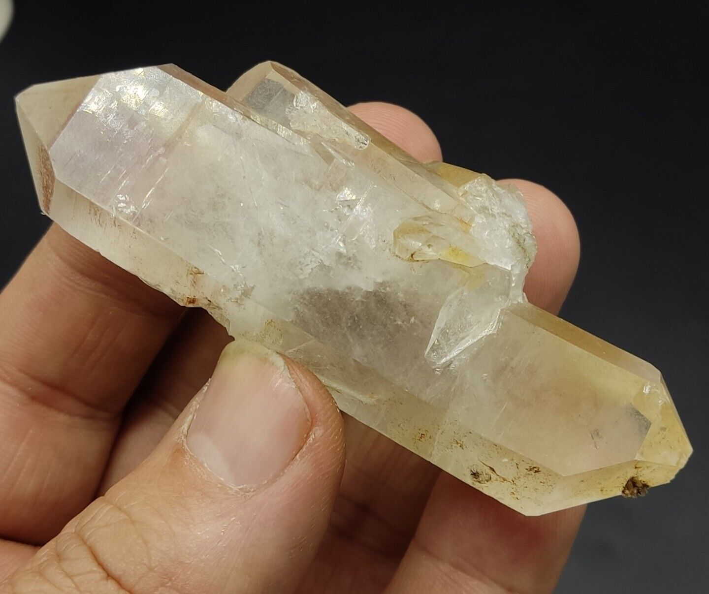 An Aesthetic gemmy double terminated Quartz crystal 68 grams