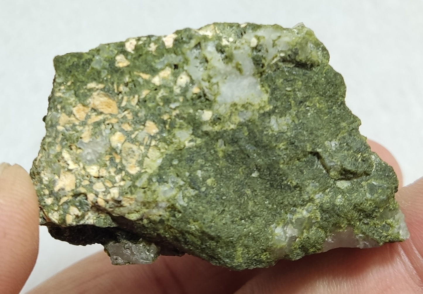 An aesthetic specimen of Epidote quartz cluster 73 grams