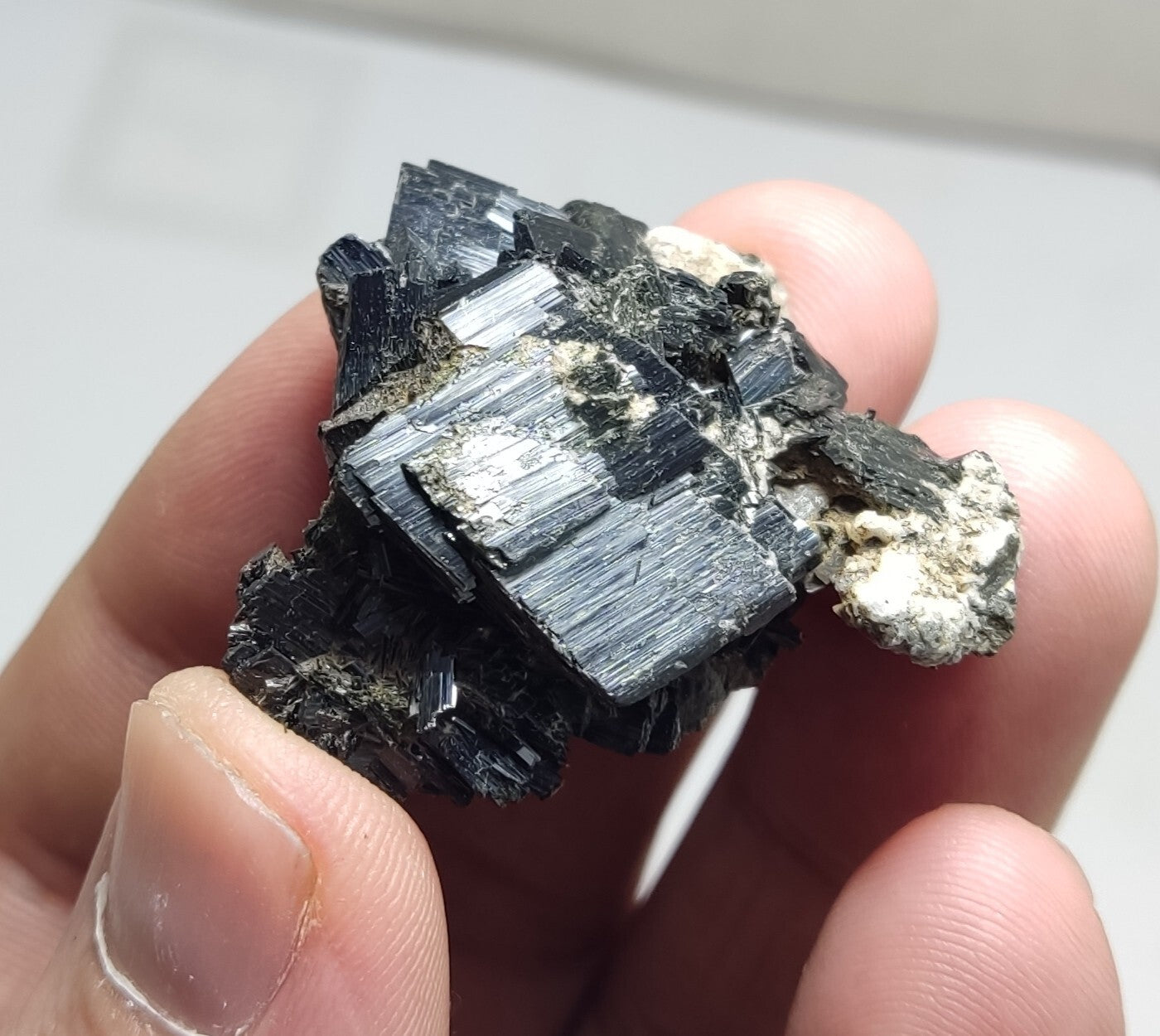 An aesthetic specimen of terminated aegirine crystal cluster 25 grams