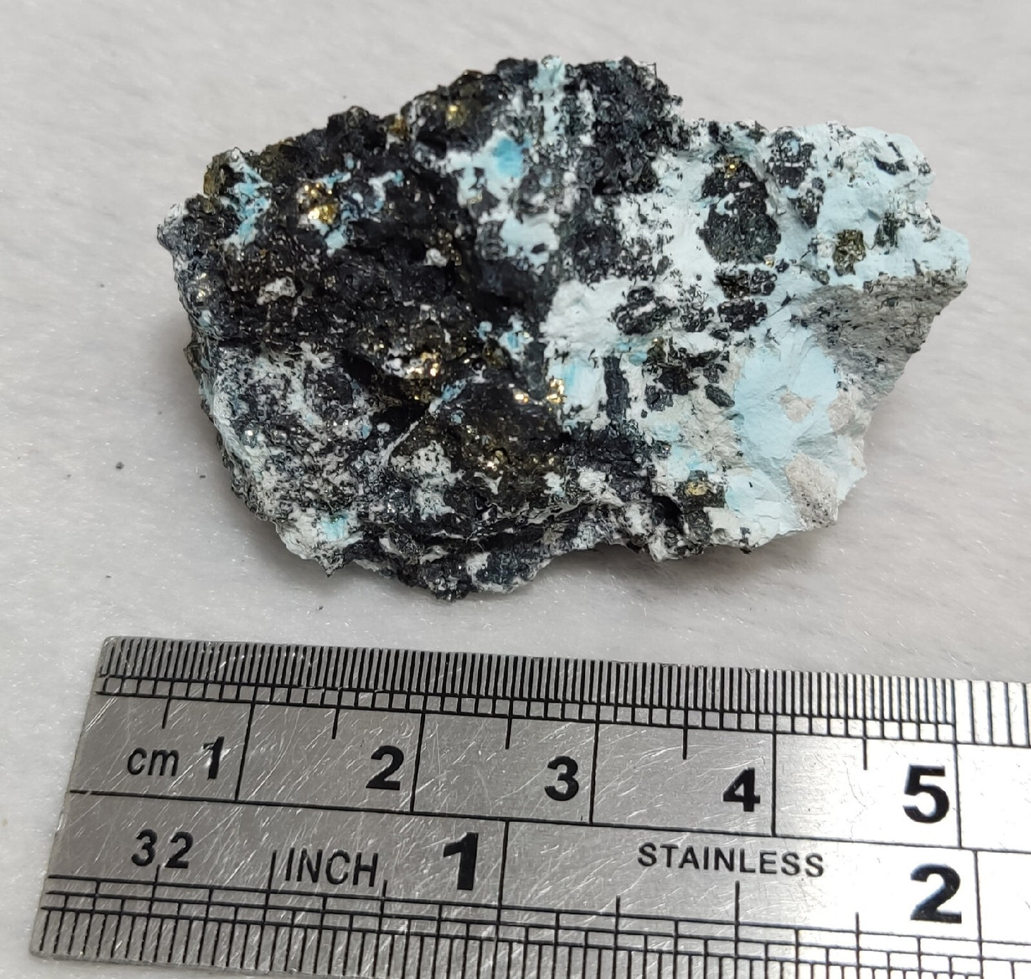 Natural turquoise in matrix with Pyrite 54 grams