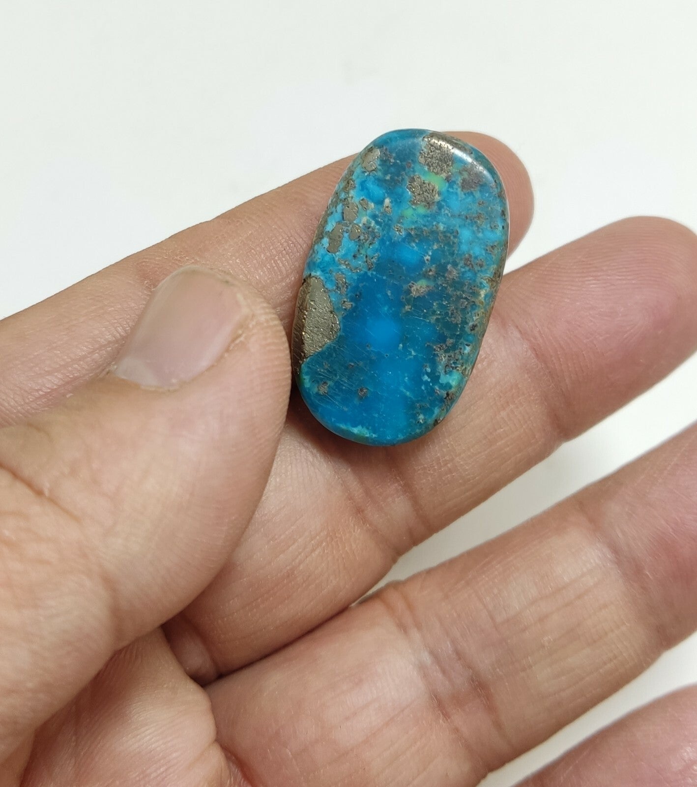 Two turquoise cabochons 22.5 grams both