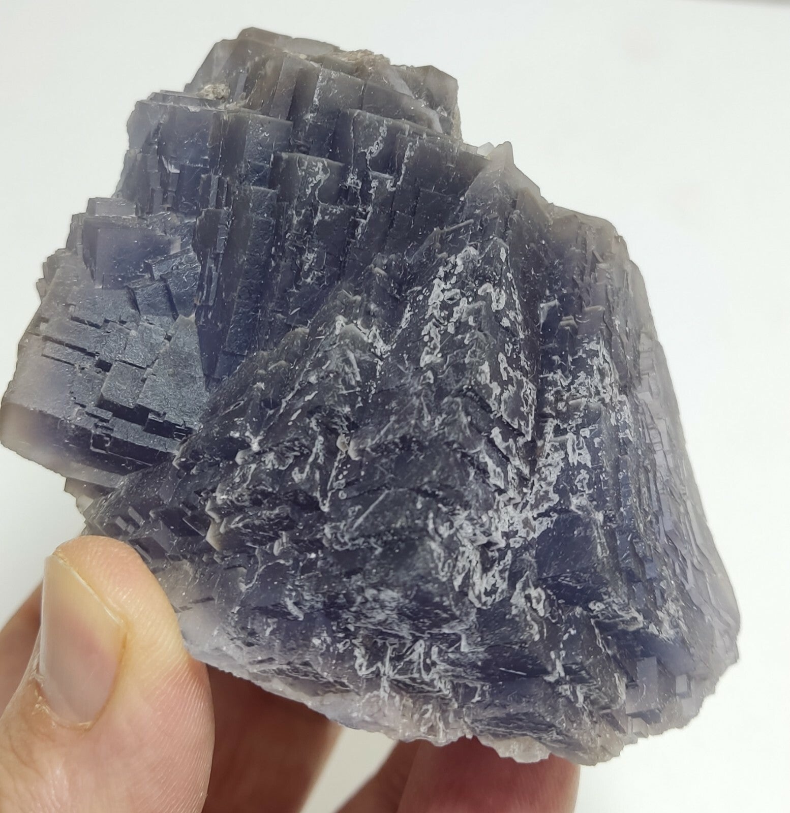 An amazing specimen of cubic dark purplish color Fluorite 433 grams