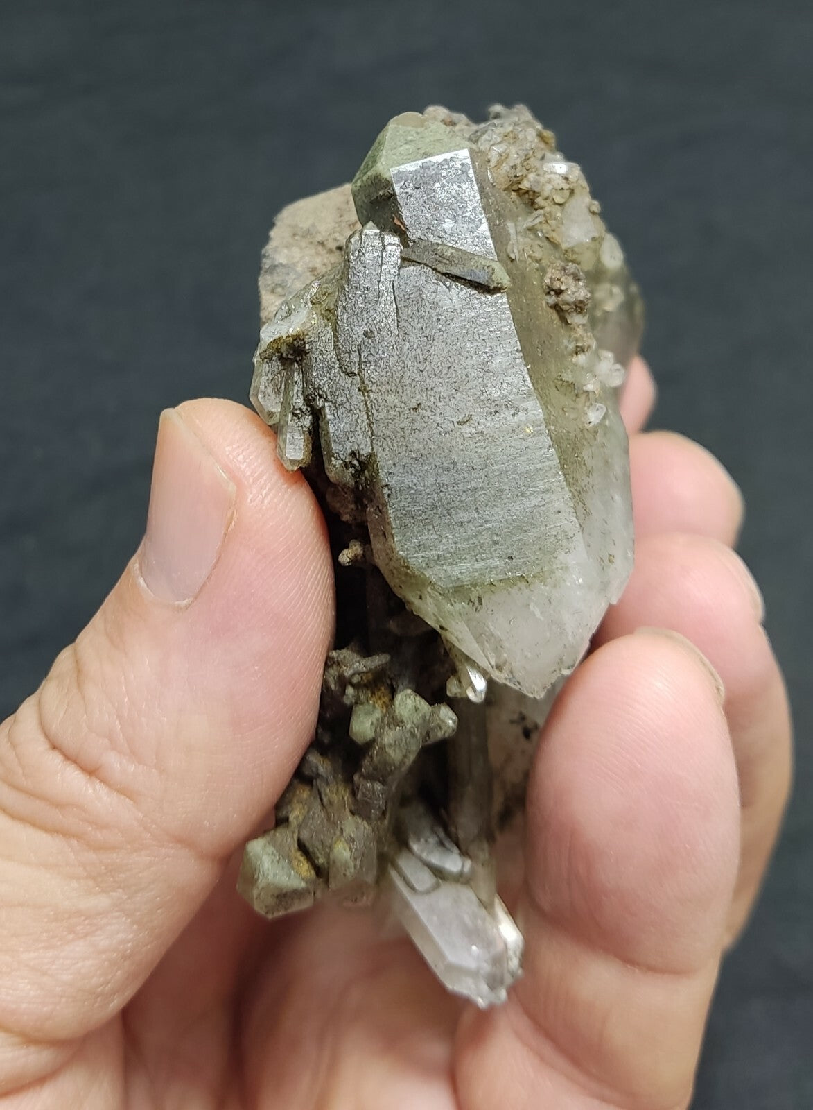 An Aesthetic Natural beautifully terminated Chlorite Quartz crystal 163 grams