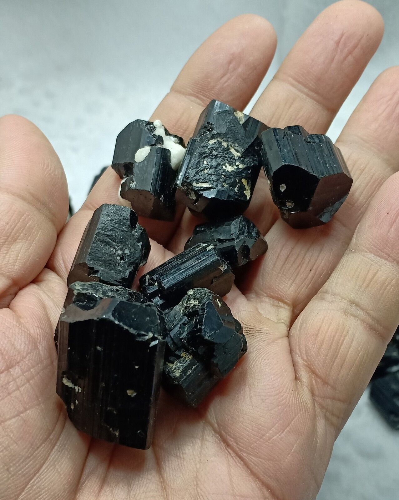 1100 grams Natural black Tourmaline crystals