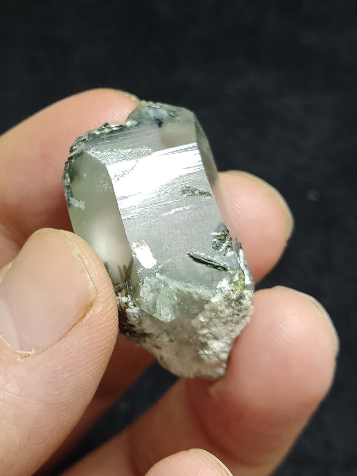 An aesthetic specimen of Epidote quartz cluster 21 grams