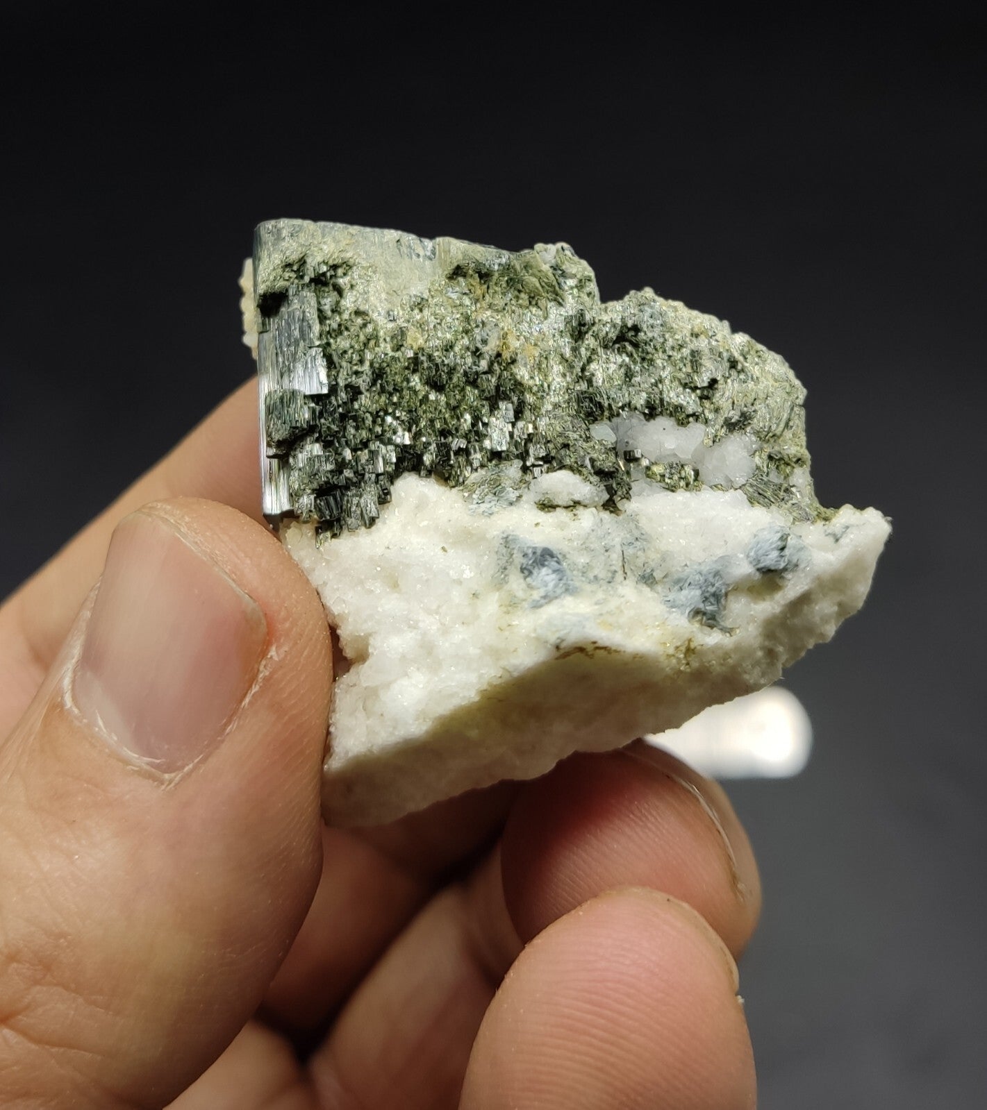 An Aesthetic specimen of epidote in matrix 39 grams