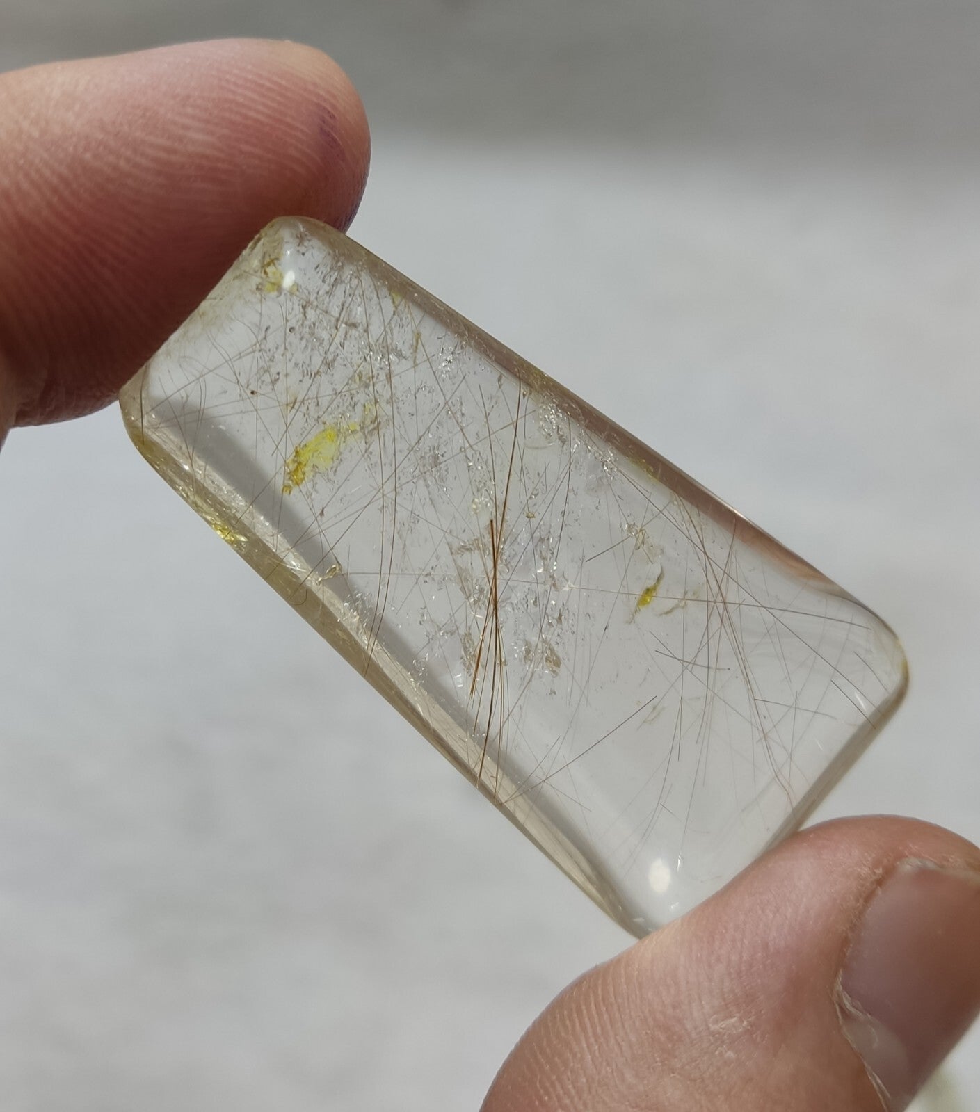 An amazing collection of 2 Rutilated polished quartz tumbles 46 grams