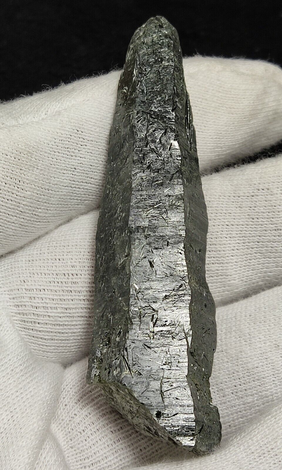 An Aesthetic Natural etched terminated Chlorite Quartz crystal specimen 32 grams