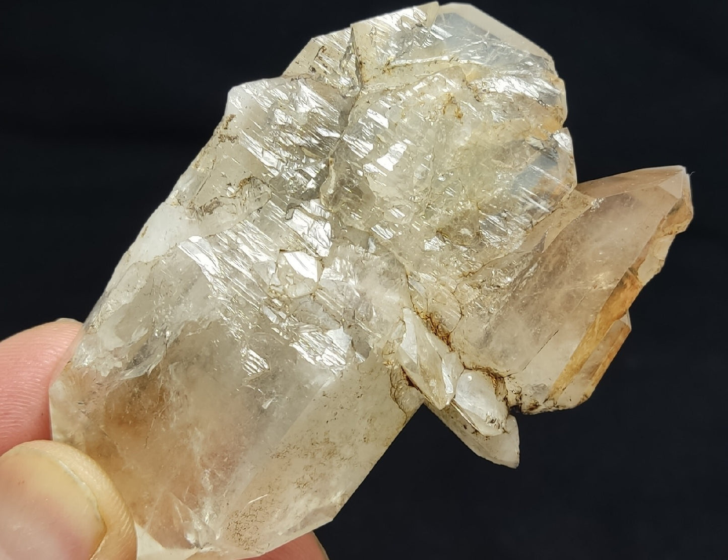 Chlorite/iron quartz crystal Natural floater tabular double terminated  85 grams