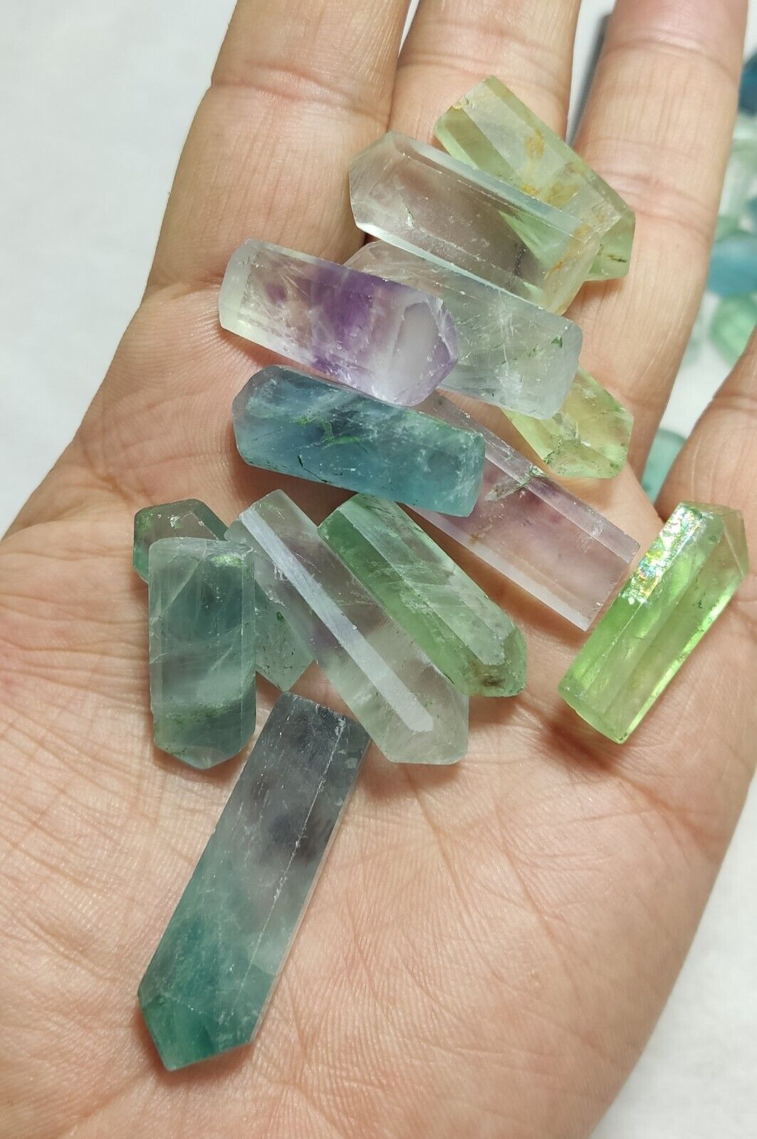 multi color fluorite polished pendants 168 grams