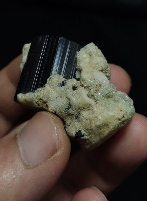 Natural Terminated Black Tourmaline Crystal on Matrix 35 grams