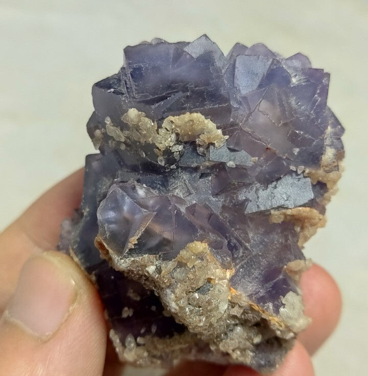 Natural Purple Fluorite with Calcite 124 grams