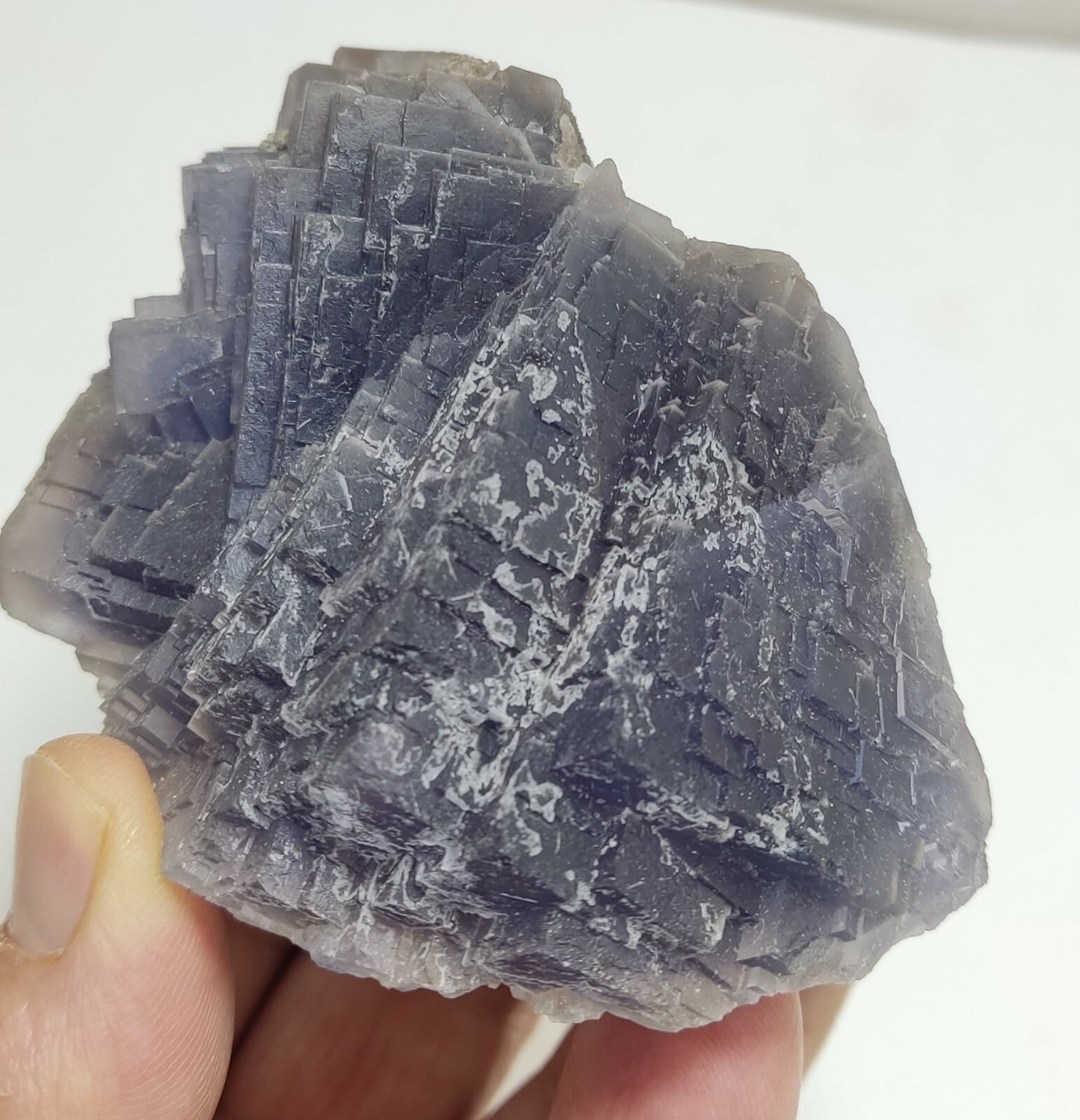 An amazing specimen of cubic dark purplish color Fluorite 433 grams